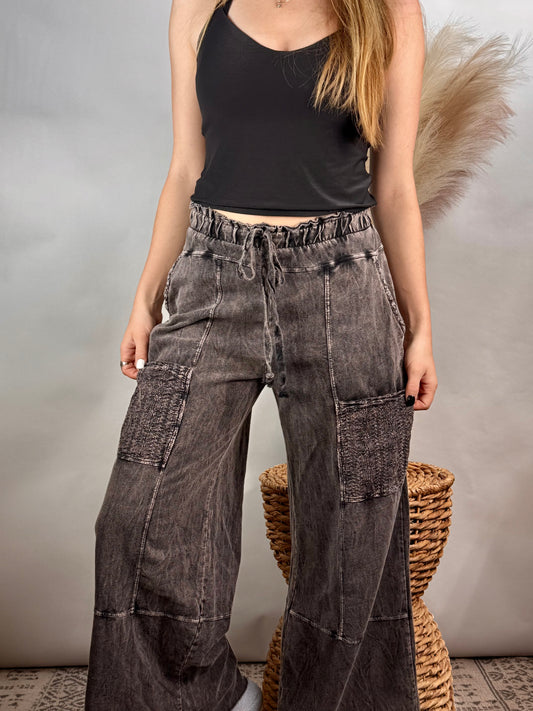 Eyelet Pocket Pants Ashed Black