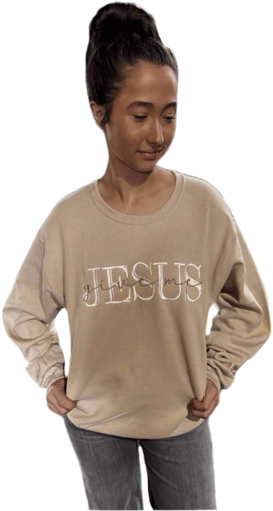 Emb JESUS GIVE ME SAND Sweatshirt