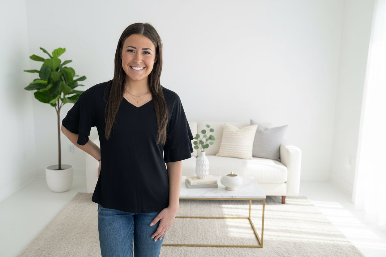Tiff  Ruffle Sleeve