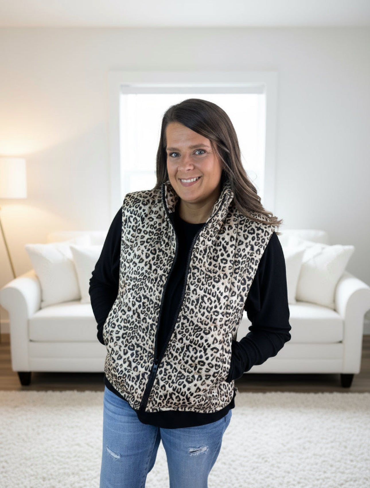 Leopard Puffer Vest