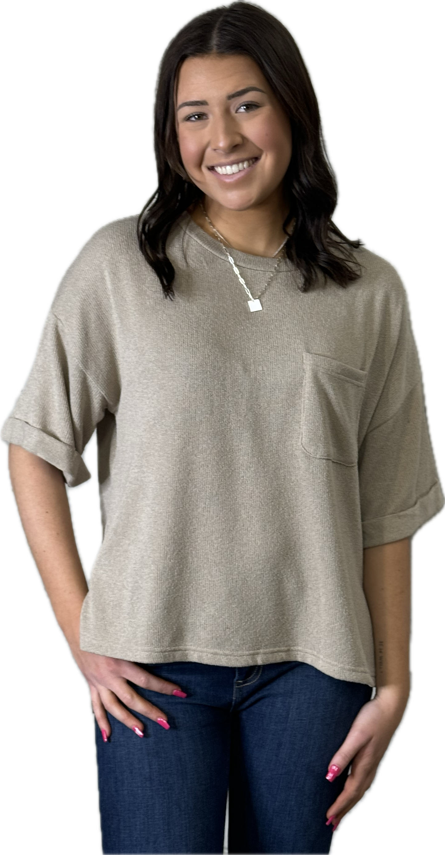 Zadie Knit Top w/Pocket