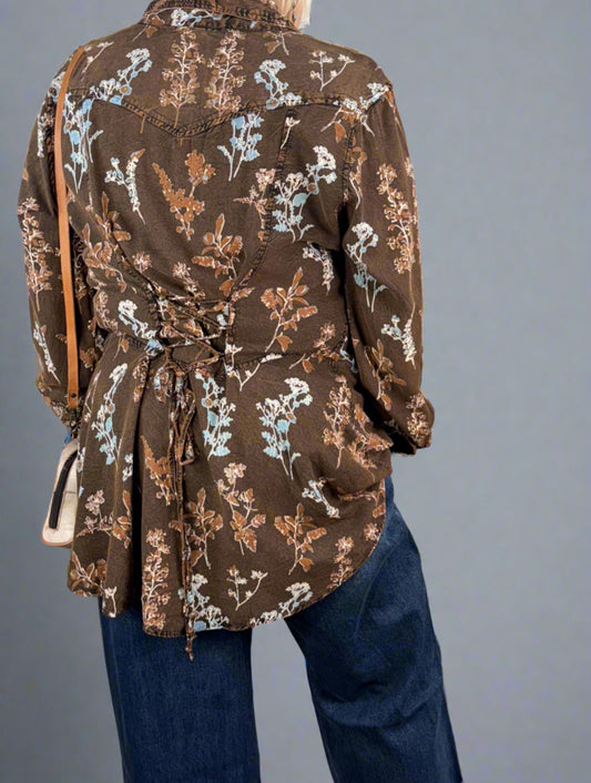 Floral Acid Wash Shirt