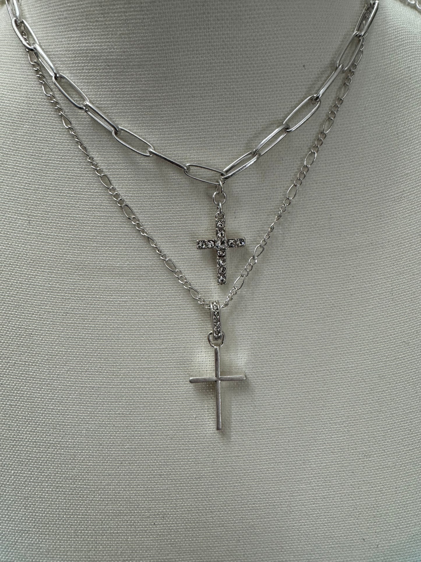 The Tessa Layered Cross Necklace