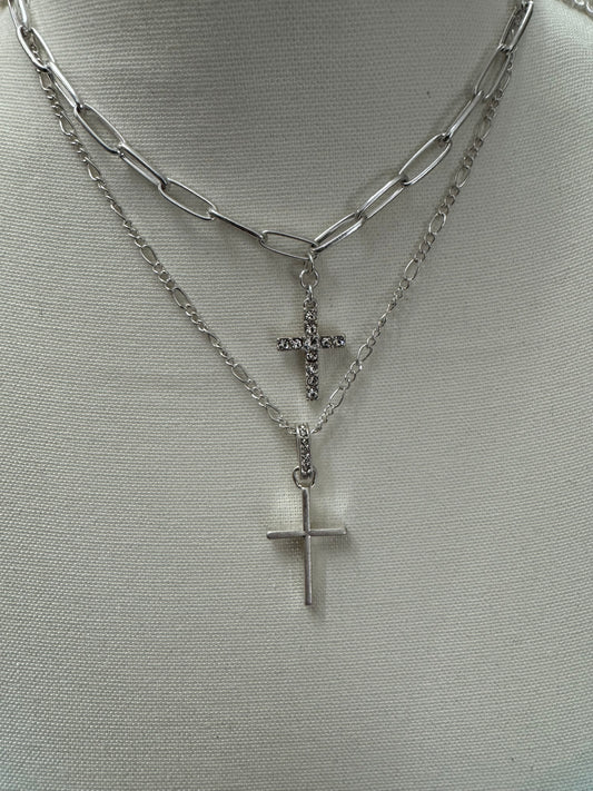 The Tessa Layered Cross Necklace