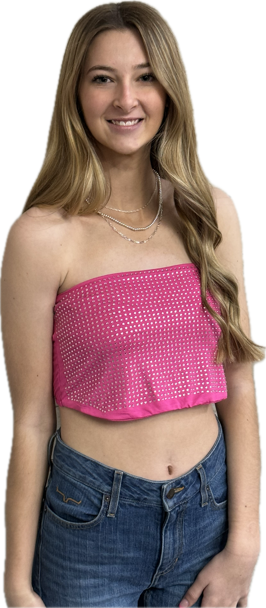 Rosey Rhinestone Crop