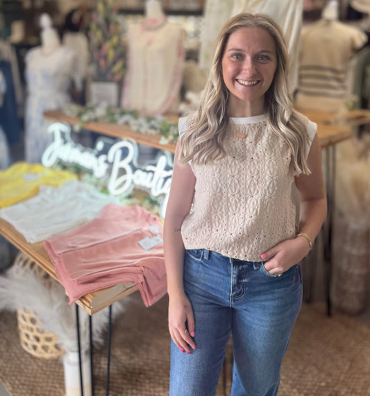 Sarah Textured Crew Neck