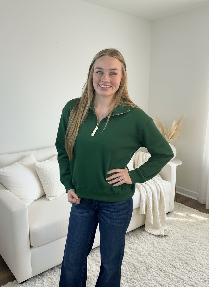 Fleece Half Zip Sweatshirt