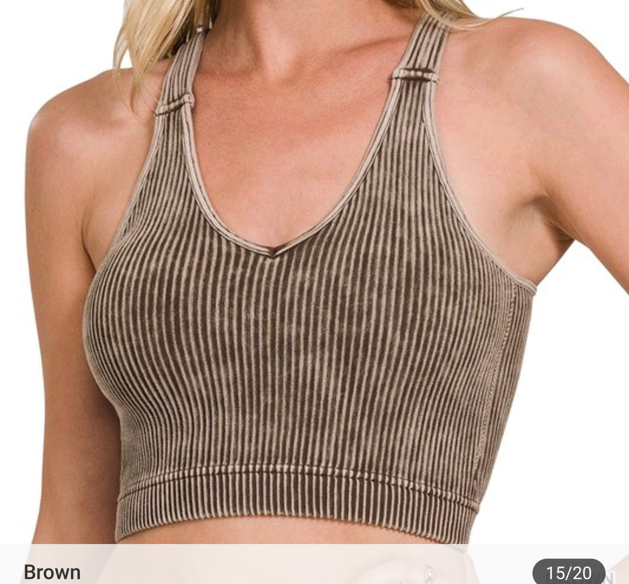 Washed Crop Padded