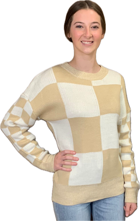 Abby Plaid Knit Sweatshirt