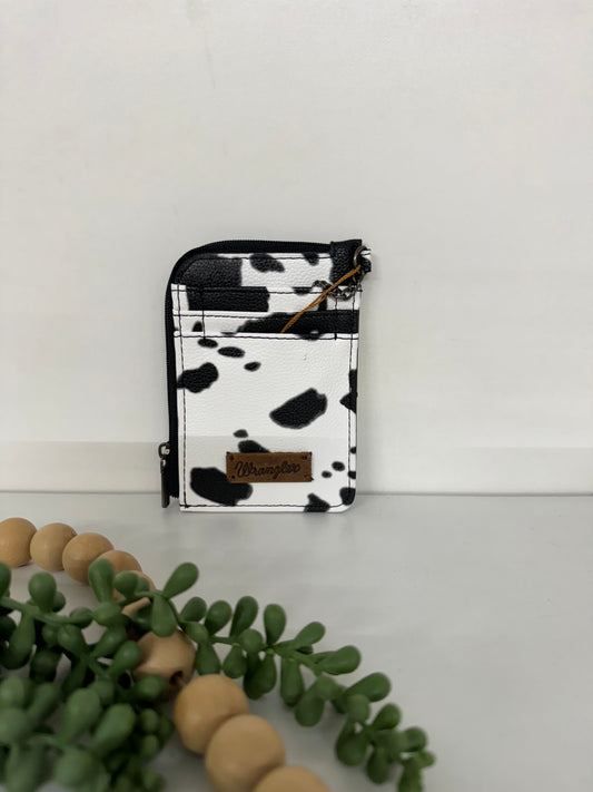 Wrangler Cow Print Card Case #WG133-W005BK