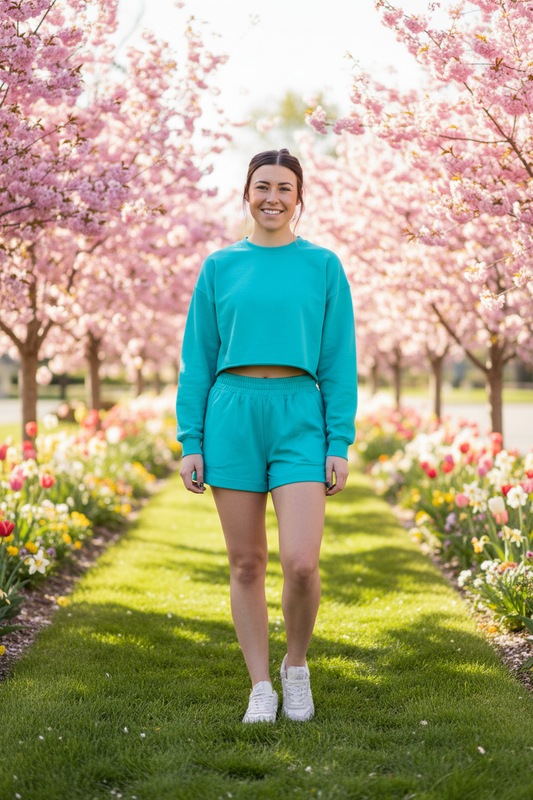 Springtime turquoise outfit